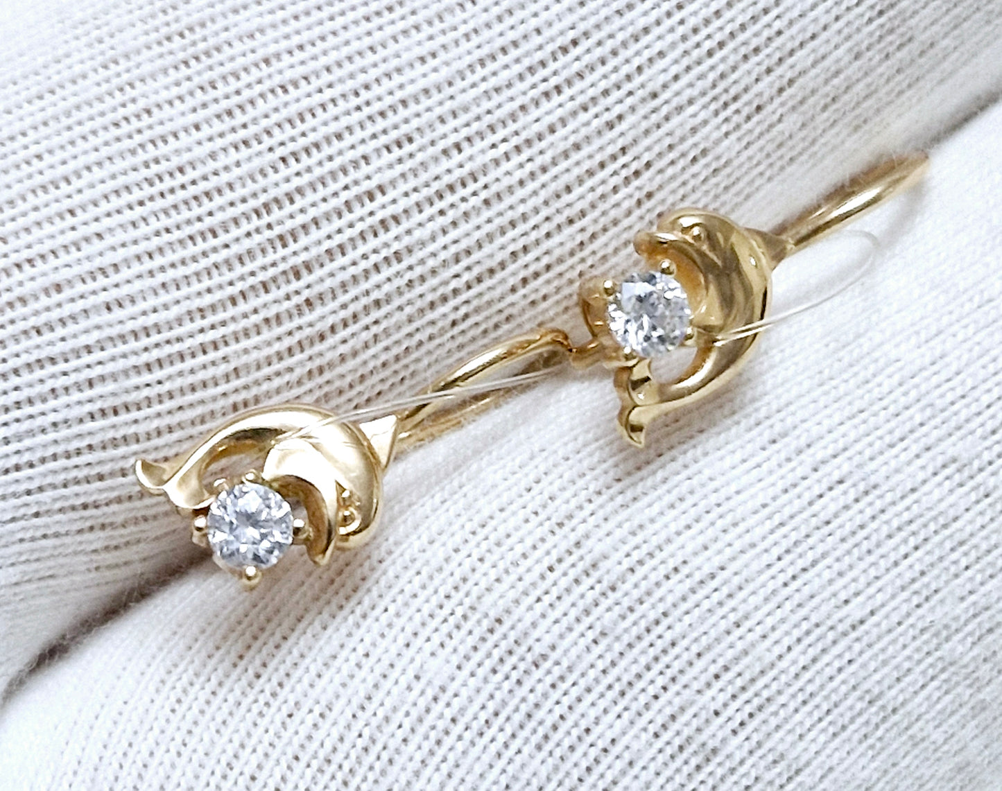 Kinder Ohrringe mit Zirkonia Rotgold 585 Art. Nr. 025469