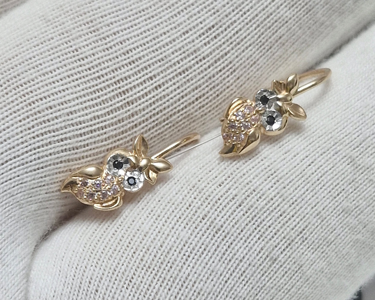 Kinder Ohrringe mit Zirkonia Rotgold 585 Art. Nr. T147028432-01