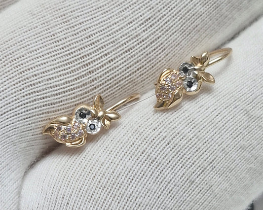 Kinder Ohrringe mit Zirkonia Rotgold 585 Art. Nr. T147028432-01