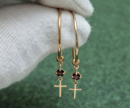 Ohrringe mit Granat Rotgold 585 Art. Nr. 727093