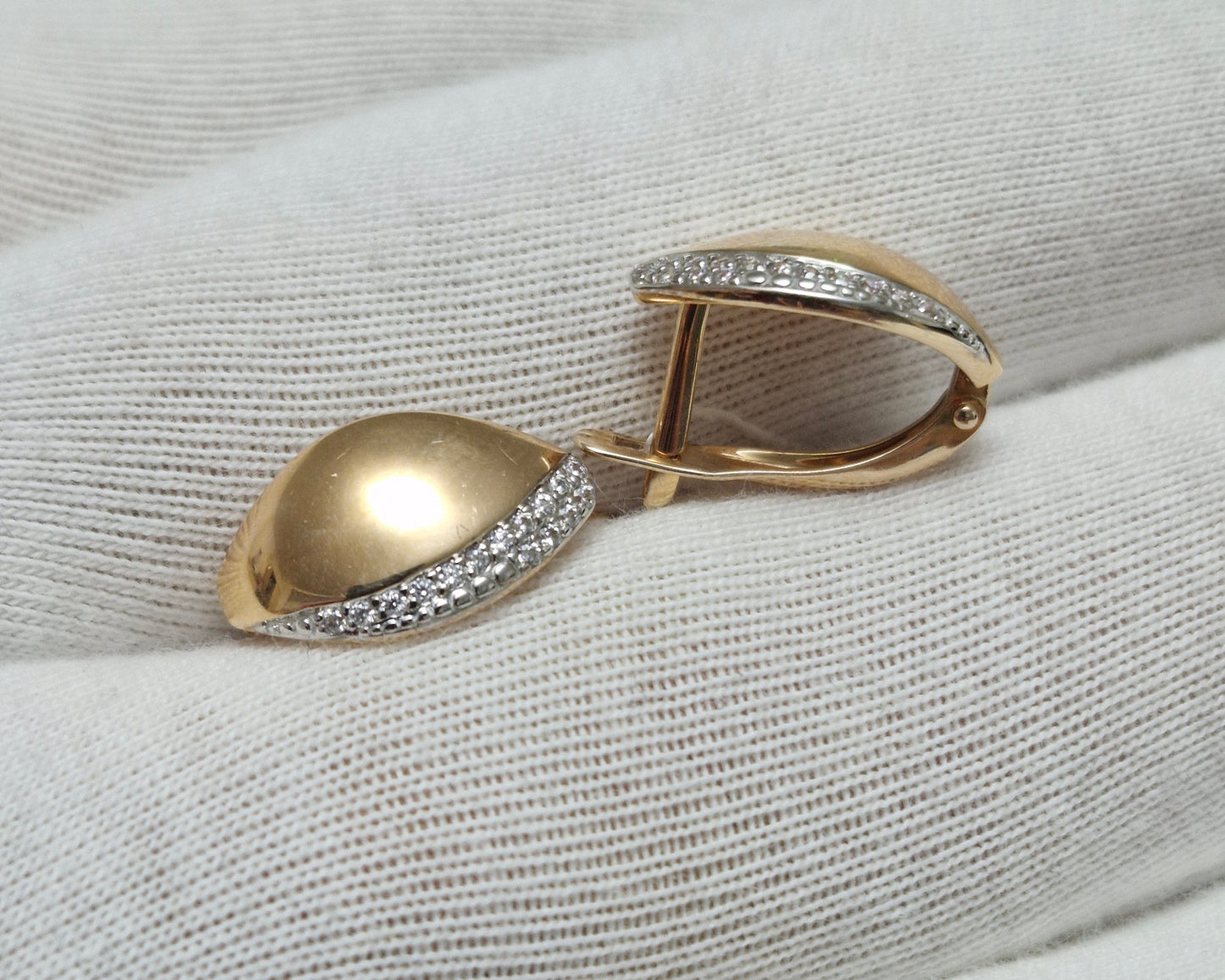Ohrringe mit Zirkonia Russisches Rotgold 585 Art. Nr. T147028236
