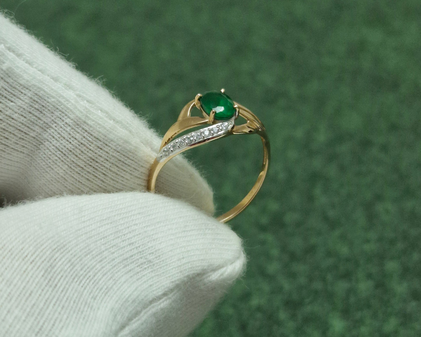 Ring mit Achat und Zirkonia Russisches Rotgold 585 Art. Nr. 714649