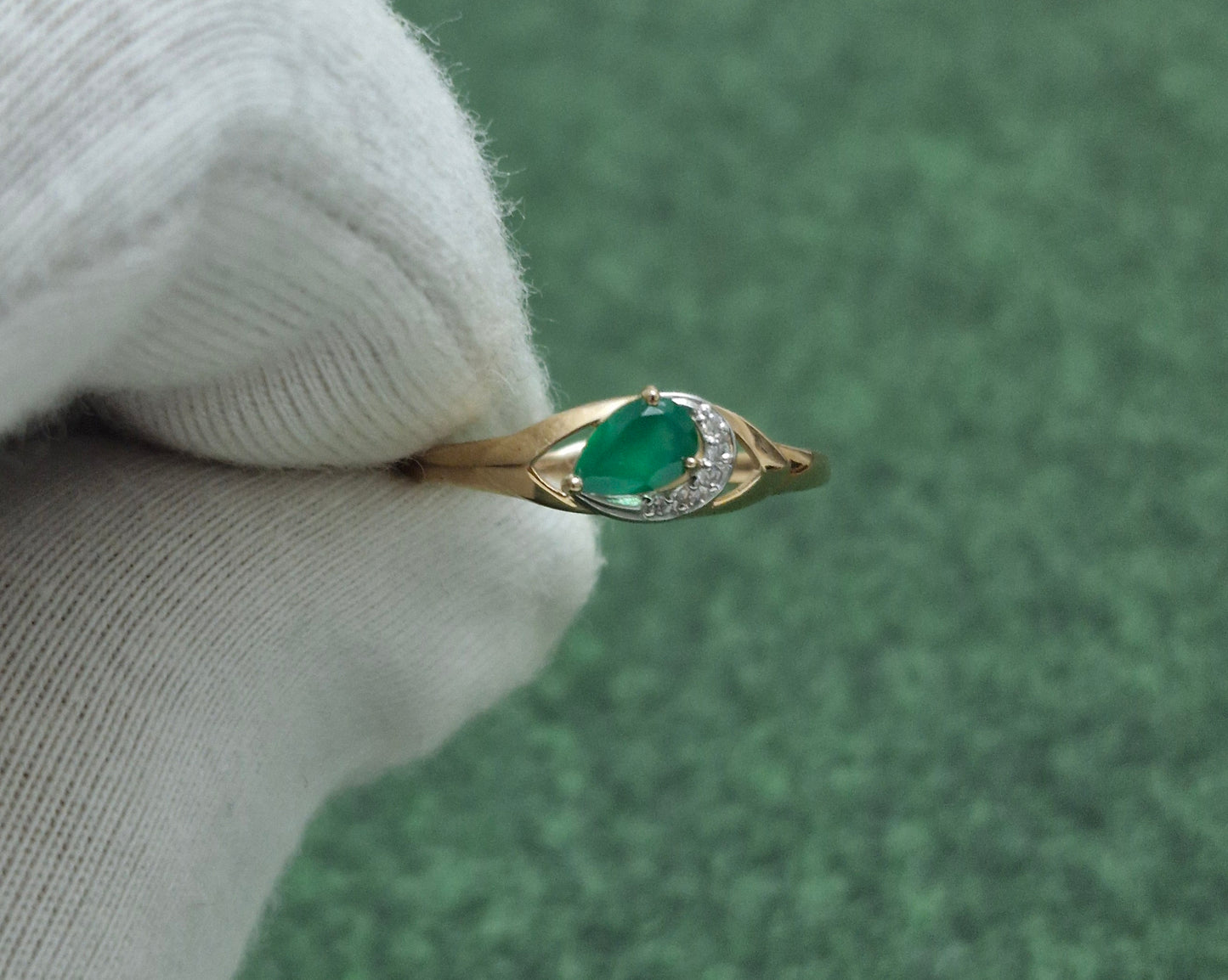 Ring mit Achat und Zirkonia Rotgold 585 Art. Nr. 715624