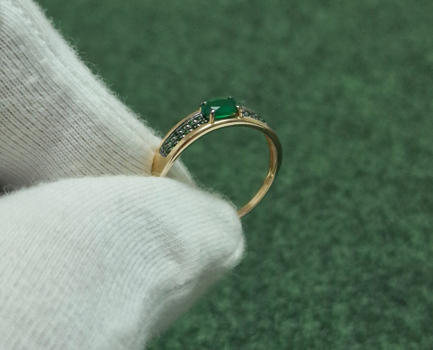Ring mit Achat und Zirkonia Russisches Rotgold 585 Art. Nr. 716639