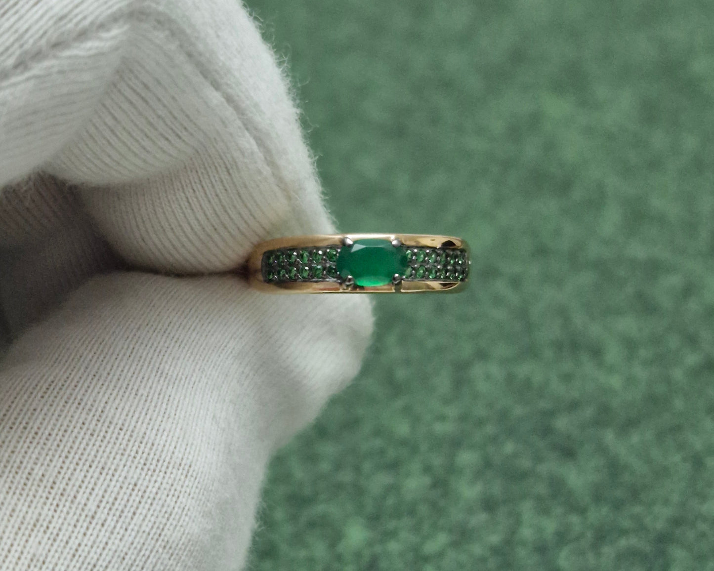 Ring mit Achat und Zirkonia Russisches Rotgold 585 Art. Nr. 716639