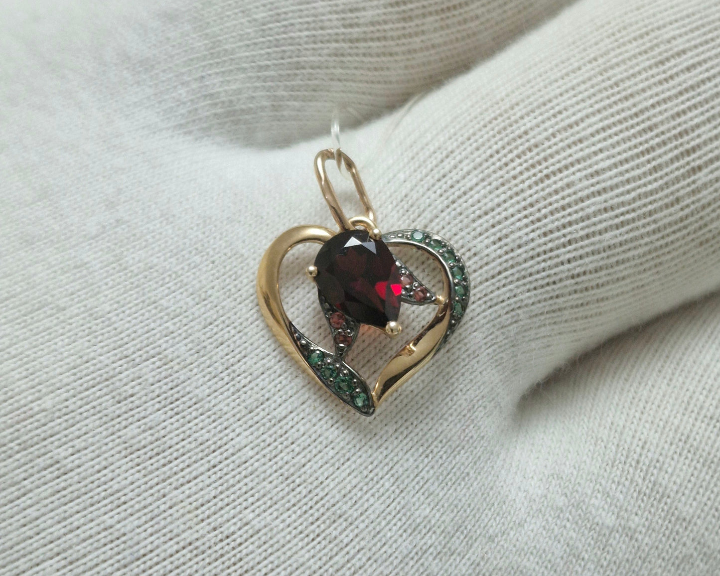 Anhänger mit Granat und Zirkonia Rotgold 585 Art. Nr. 732271