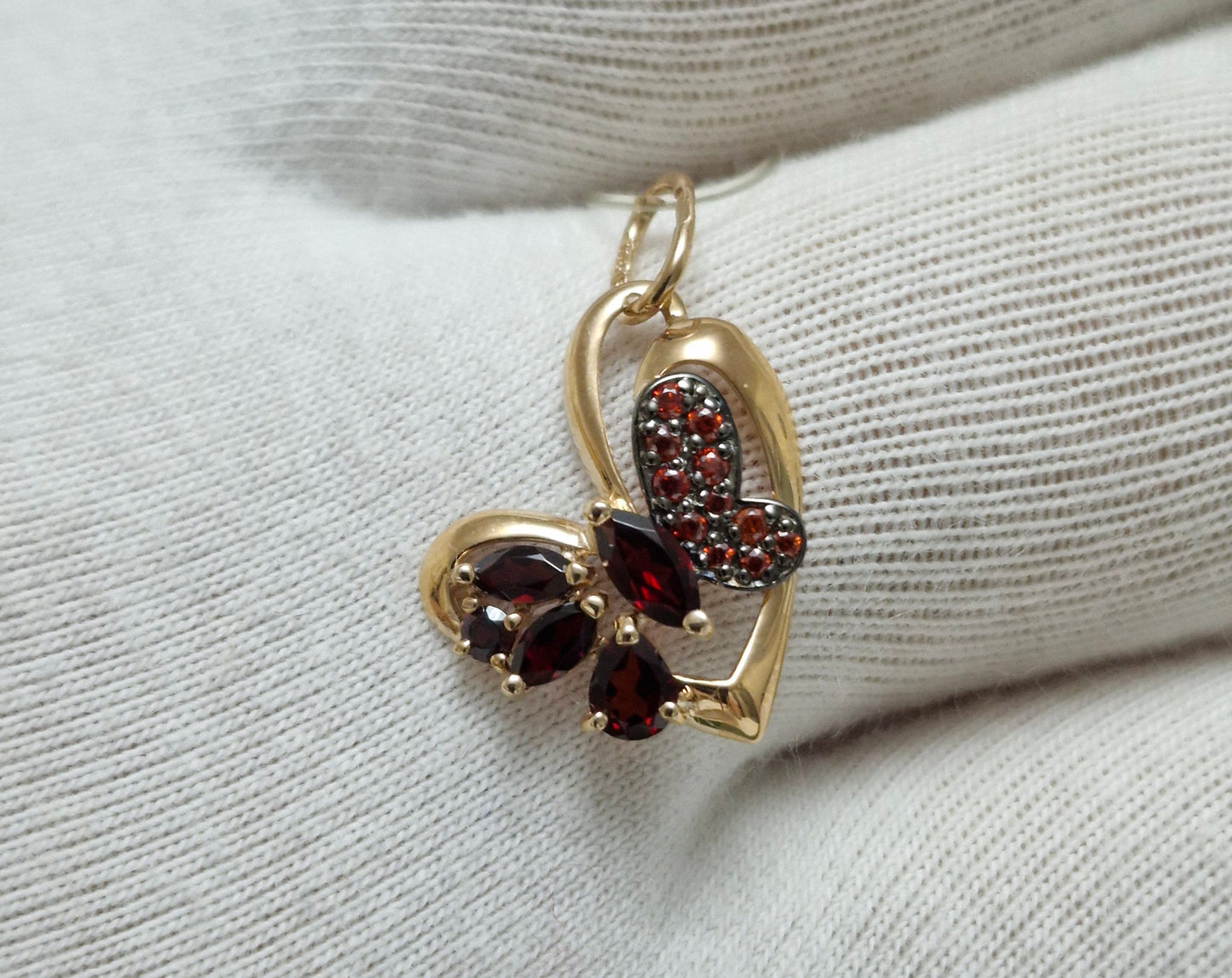 Anhänger Granat und Zirkonia Rotgold 585 Art. Nr. 731504