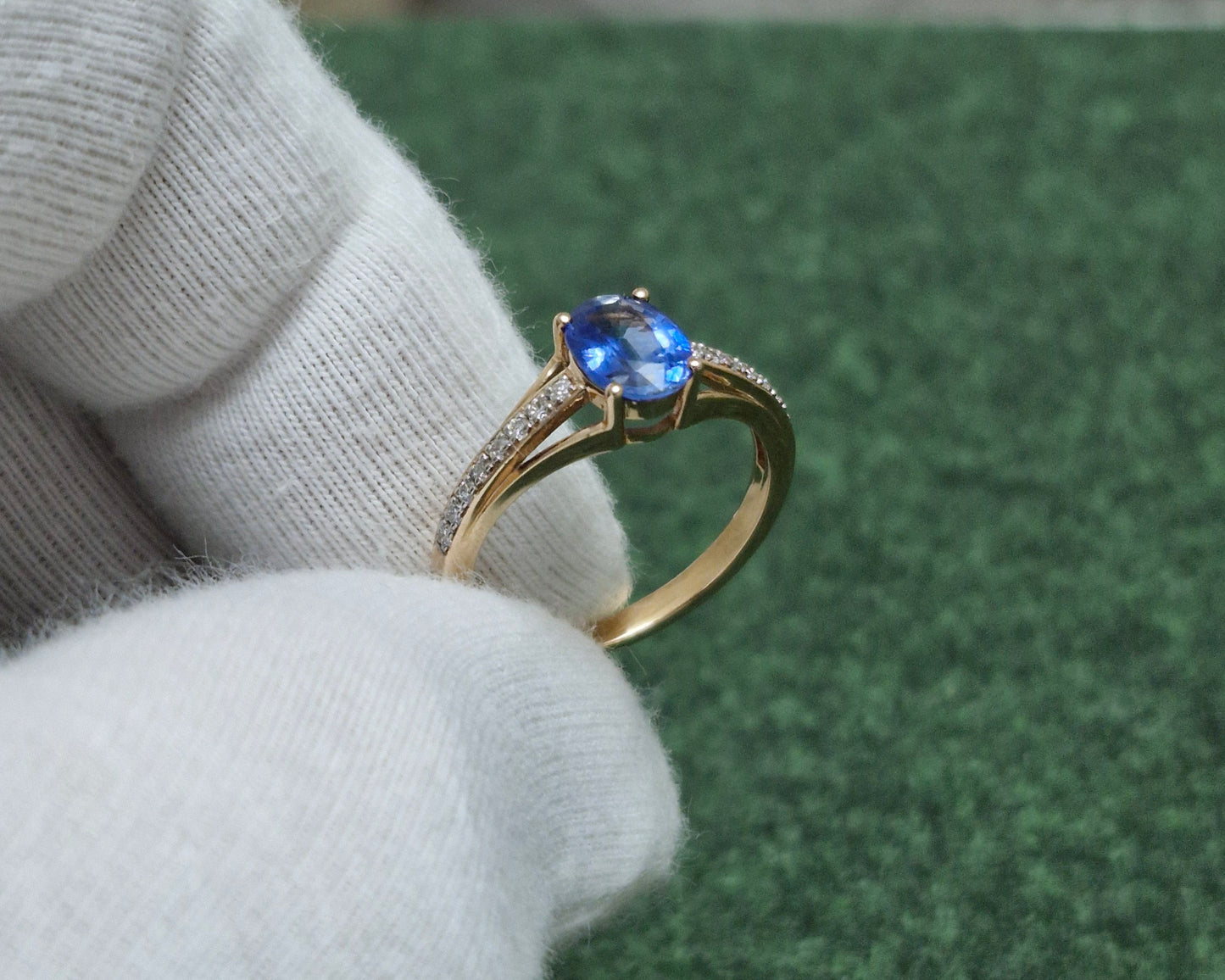 Ring mit Kyanit und Brillanten Russisches Rotgold 585 Art. Nr. FE145/86016133