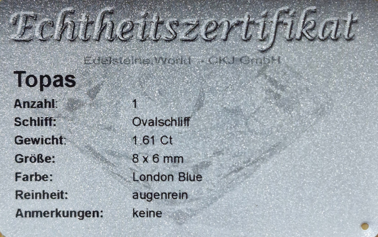 Ring mit London Blue Topas und Brillanten Rotgold 585 Art. Nr. FE 145/86016161