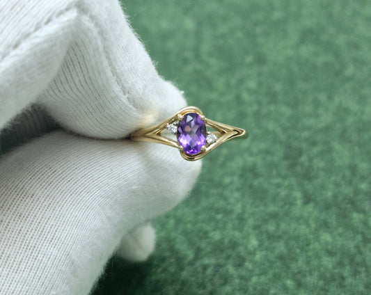 Ring mit Amethyst und Brillanten Rotgold 585 Art. Nr. 0752A