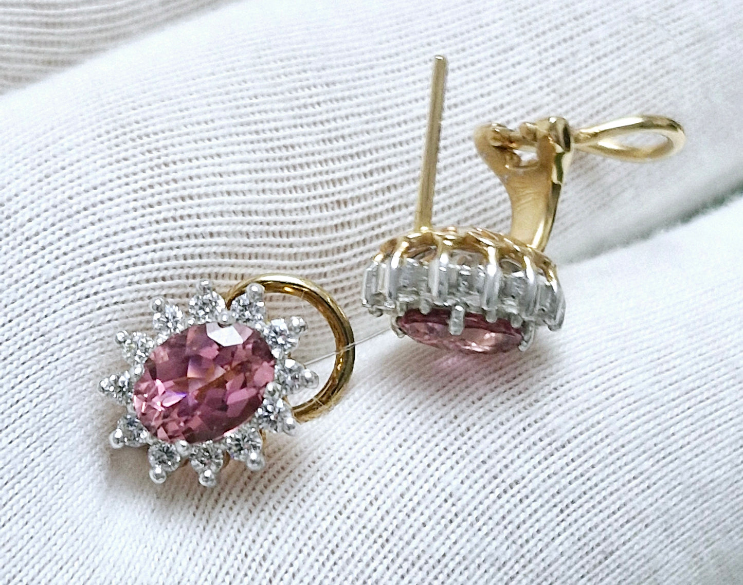 Ohrringe mit Turmalin und Brillanten Rotgold 585 Art. Nr. 2364Tr