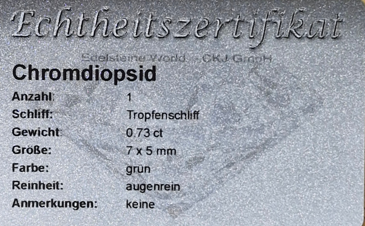Edelstein Chromdiopsid 7 x 5 0,73 Ct