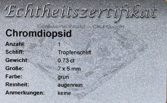 Edelstein Chromdiopsid 7 x 5 0,73 Ct
