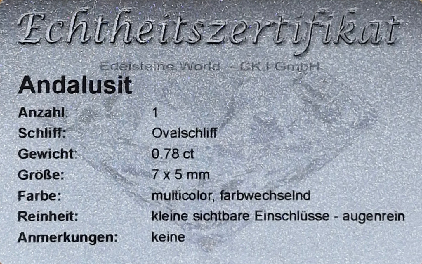 Edelstein: Andalusit 7 x 5 mm 0.78 Ct