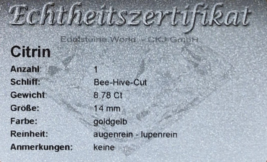 Edelstein Citrin 14 mm 8.78 Ct