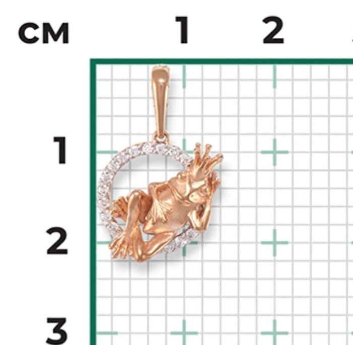Anhänger mit Zirkonia Russisches Rotgold 585 Art. Nr. 03-3070-00-401-1110-03