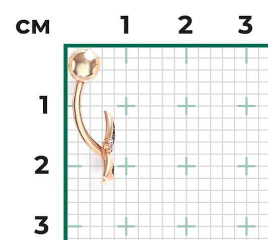 Bauchpiercing mit Zirkonia Rotgold 585 Art. Nr: 06-3304-00-404-1110-03