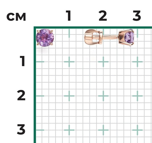 Ohrstecker mit Amethyst Rotgold 585 Art. Nr. 02-5387-00-203-1110