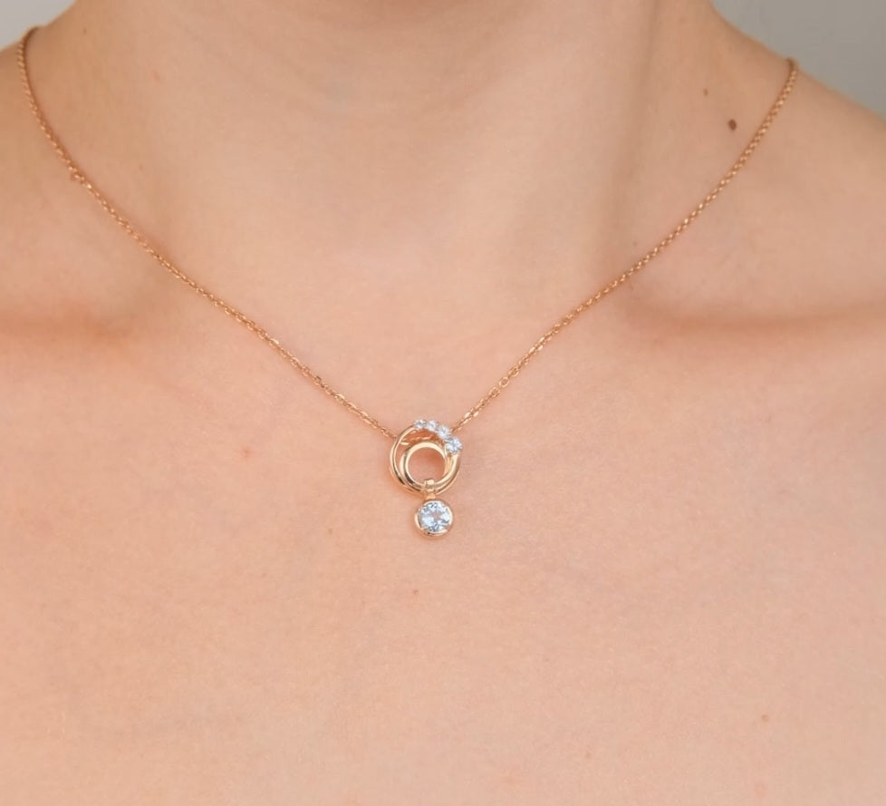 Anhänger mit Sky Blue Topas Rotgold 585 Art. Nr. 03-3580-02-201-1100