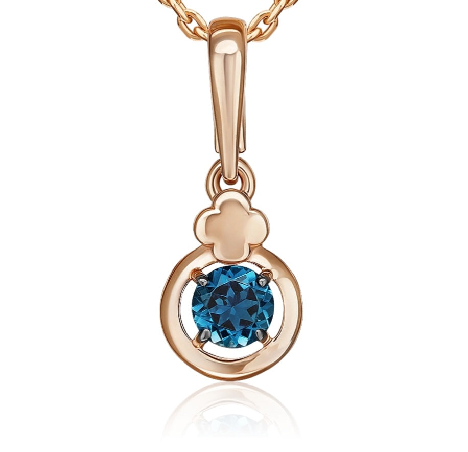 Anhänger mit London Blue Topas Rotgold 585 Art. Nr. 03-3572-02-201-1100