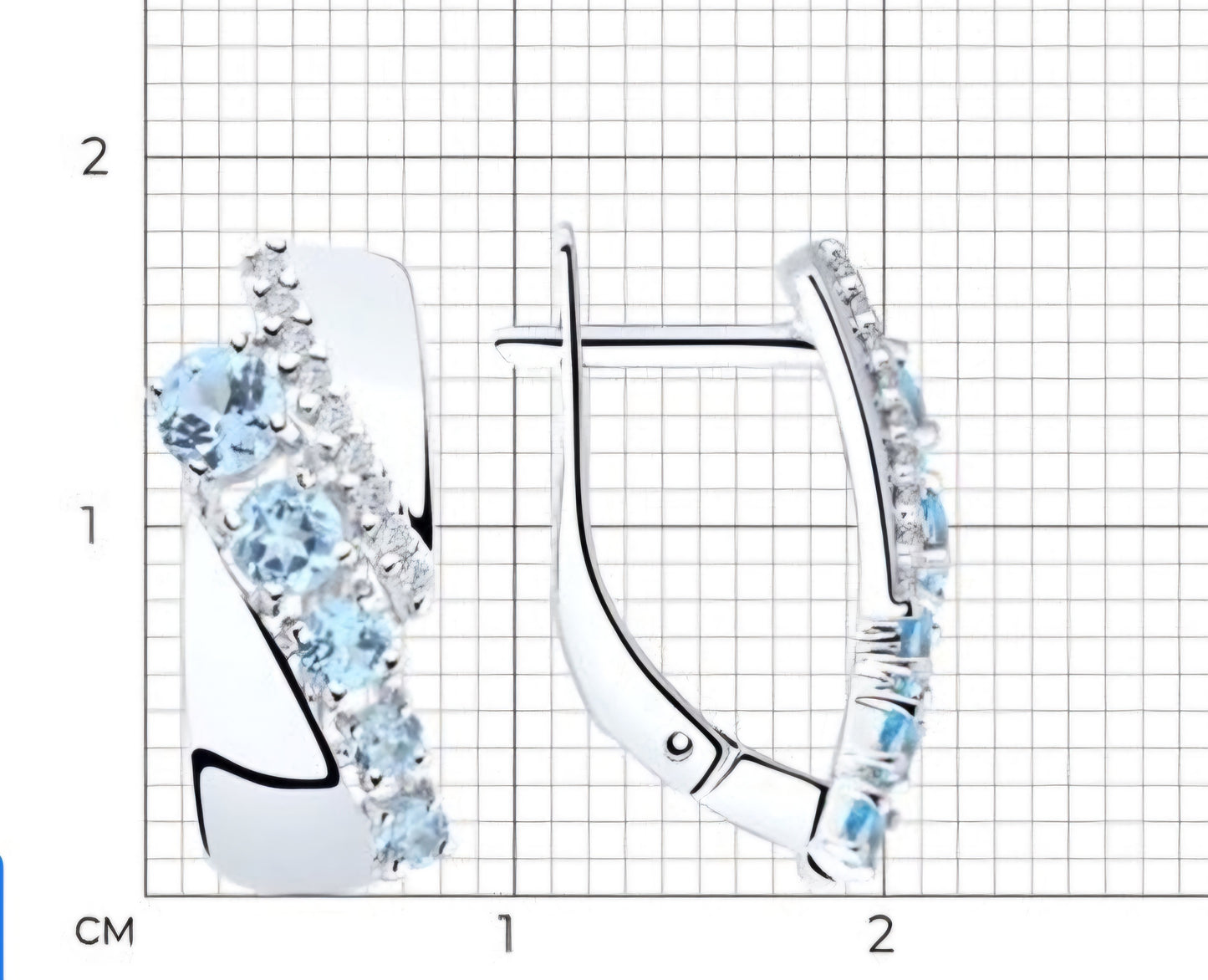 Silber Ohrringe mit Sky Blue Topas und Zirkonia Art. Nr. 92022049