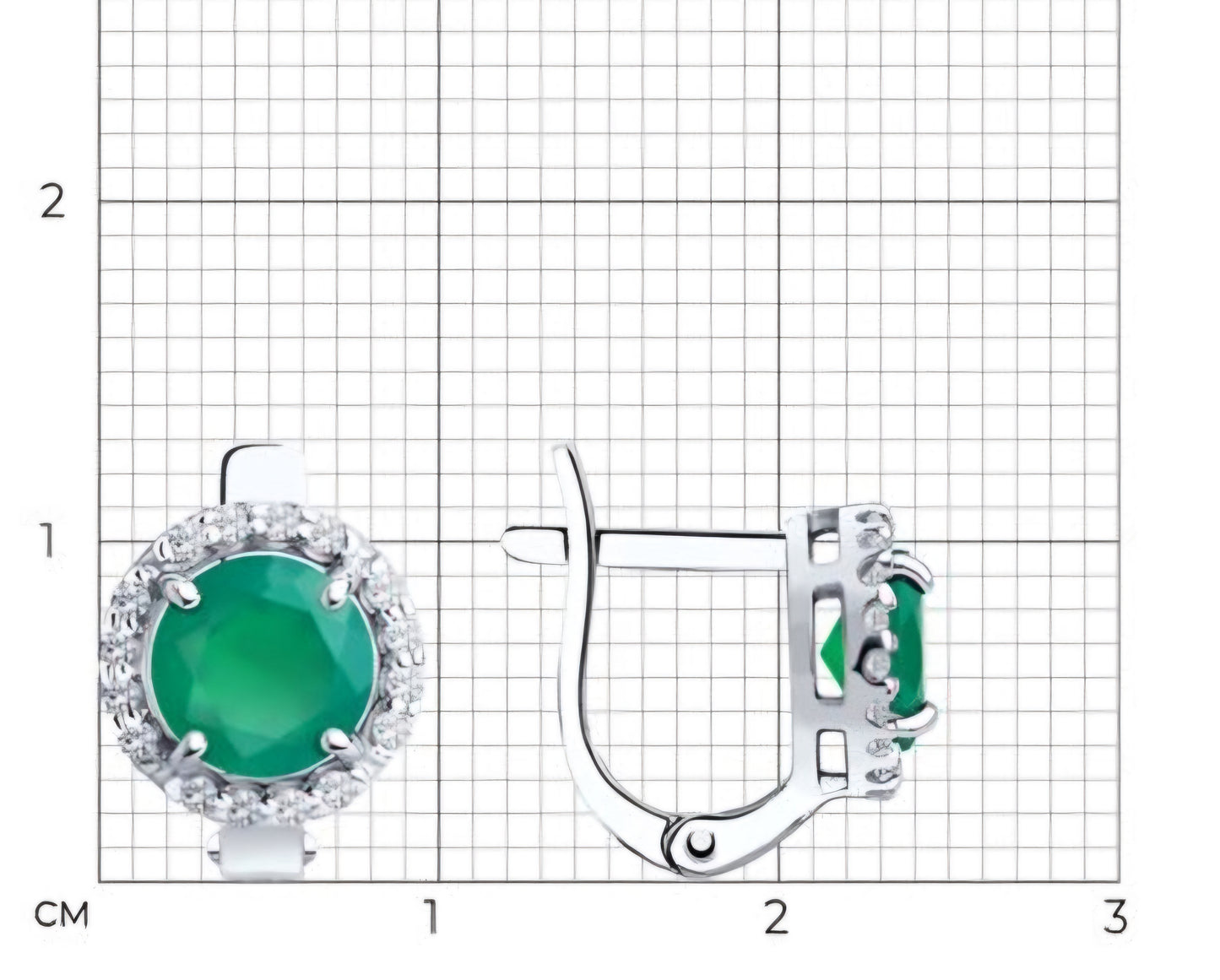 Silber Ohrringe mit Achat und Zirkonia Art. Nr. 92022458