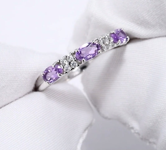 Silber Ring mit Amethyst und Zirkonia Art. Nr. 92011282