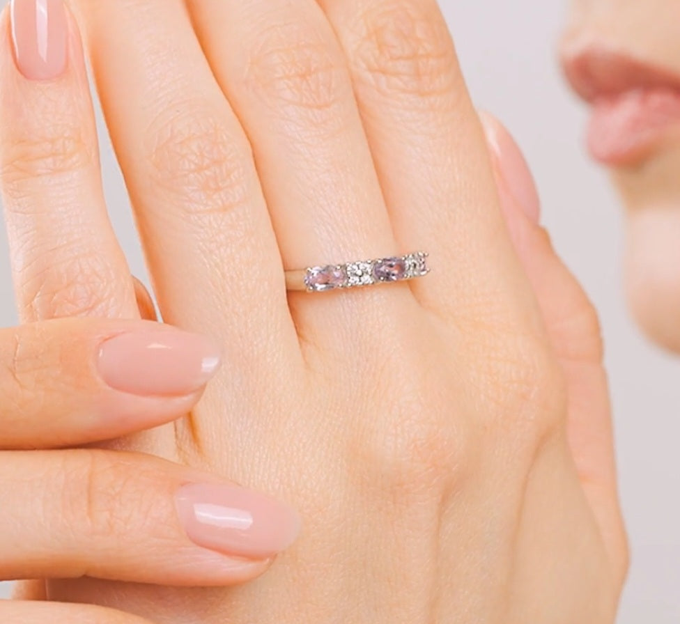 Silber Ring mit Amethyst und Zirkonia Art. Nr. 92011282