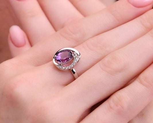 Silber Ring mit Amethyst und Zirkonia Art. Nr. 92011940