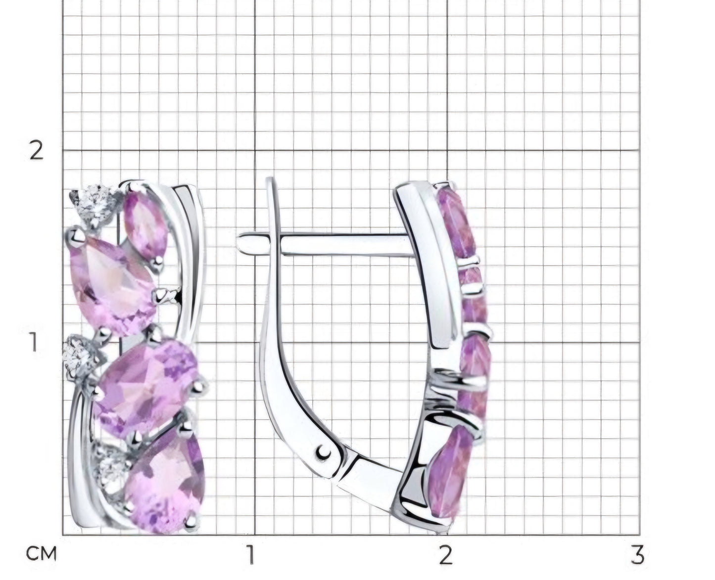 Silber Ohrringe mit Amethyst und Zirkonia Art. Nr. 92022129