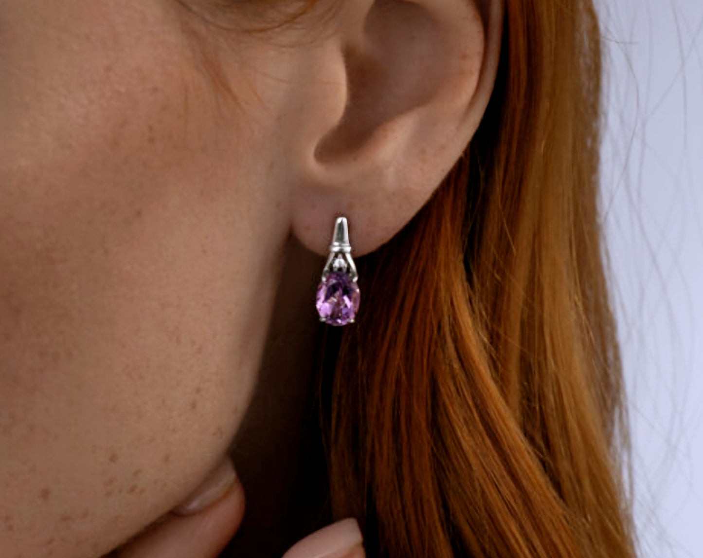 Silber Ohrringe mit Amethyst und Zirkonia Art. Nr. 92022026