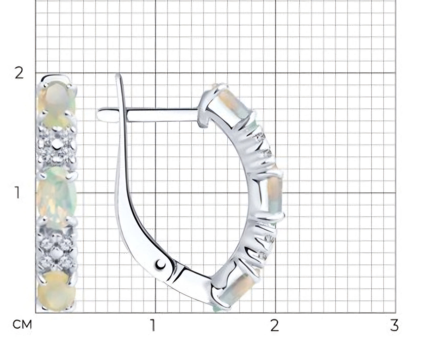 Silber Ohrringe Opal und Zirkonia Art. Nr. 83020165