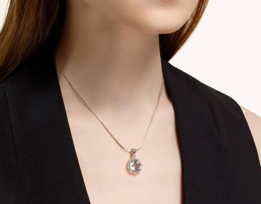 Silber Anhänger Bergkristall und Zirkonia Art. Nr. 92030404