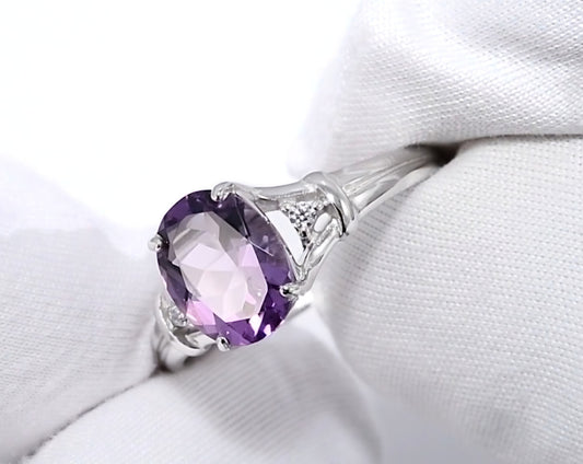 Silber Ring mit Amethyst und Zirkonia Art. Nr. 92011785