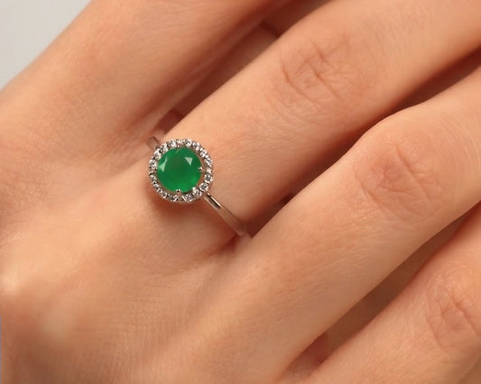 Silber Ring mit Achat und Zirkonia Art. Nr. 92012029