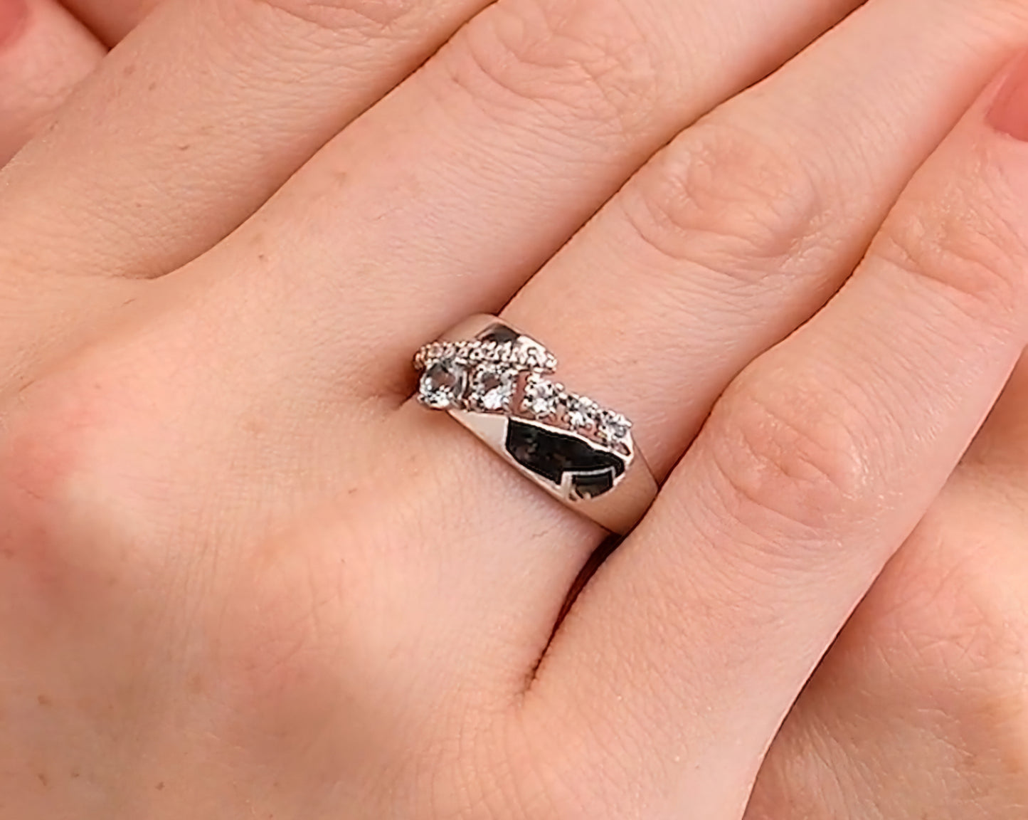 Silber Ring mit Sky Blue Topas und Zirkonia Art. Nr. 92011814