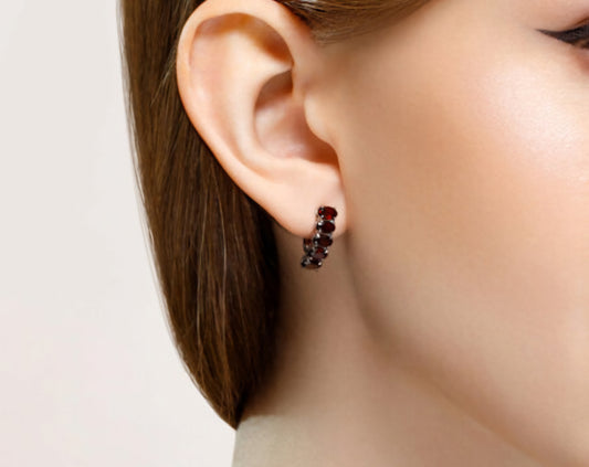 Silber Ohrringe mit Granat Art. Nr. 92021029