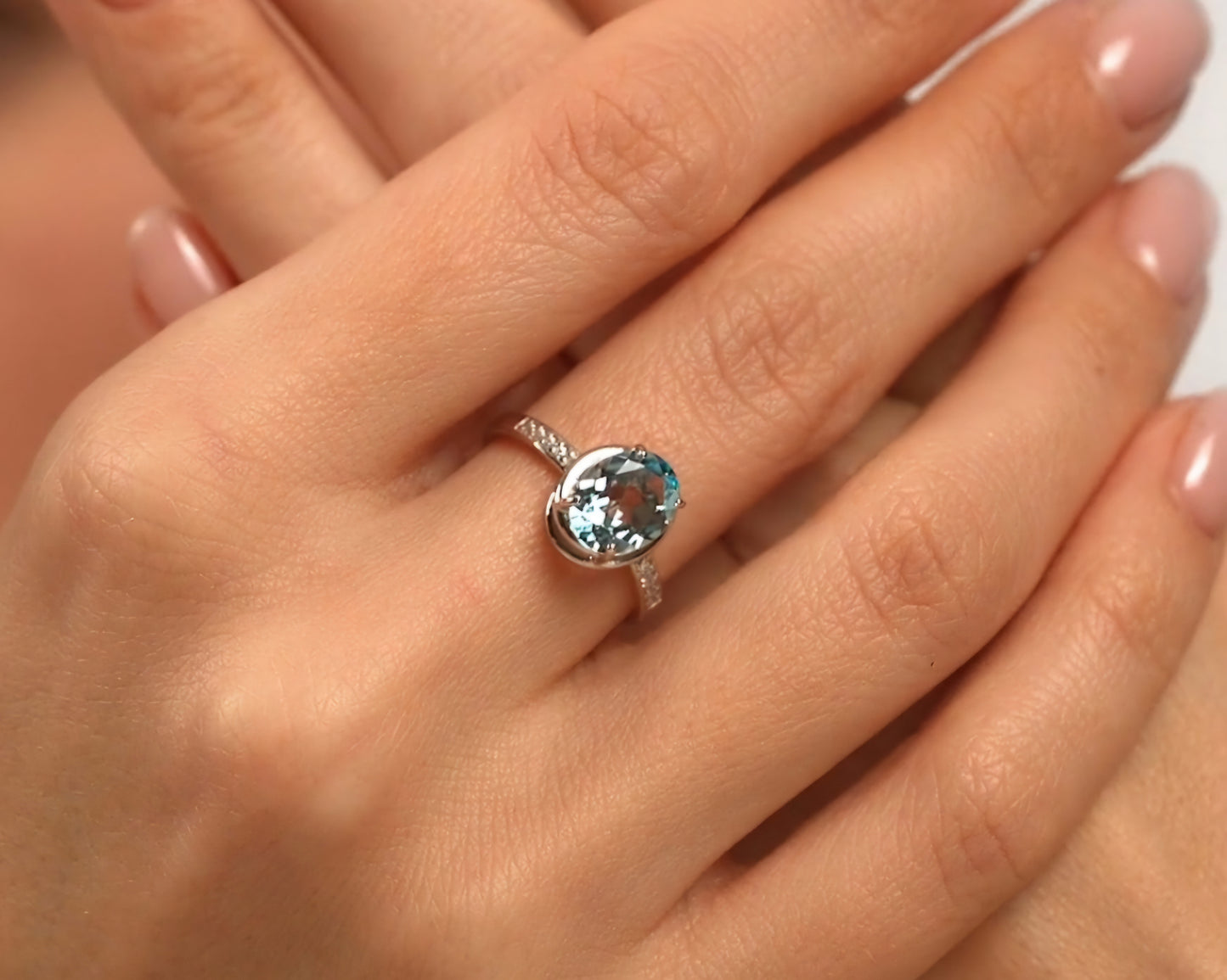 Silber Ring mit Sky Blue Topas und Zirkonia Art. Nr. 92011768