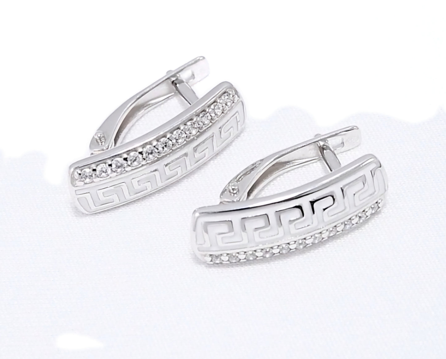 Silber Ohrringe mit Emaille und Zirkonia Art. Nr. 94021532