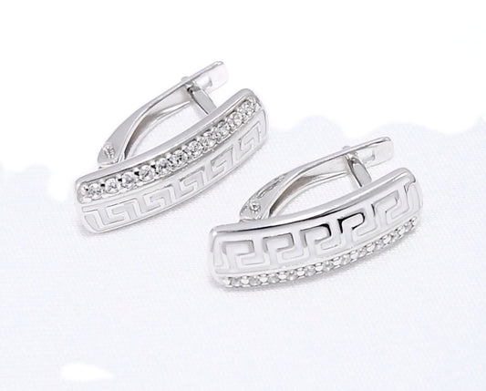 Silber Ohrringe mit Emaille und Zirkonia Art. Nr. 94021532