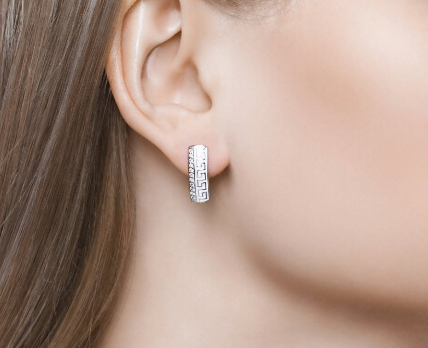 Silber Ohrringe mit Emaille und Zirkonia Art. Nr. 94021532