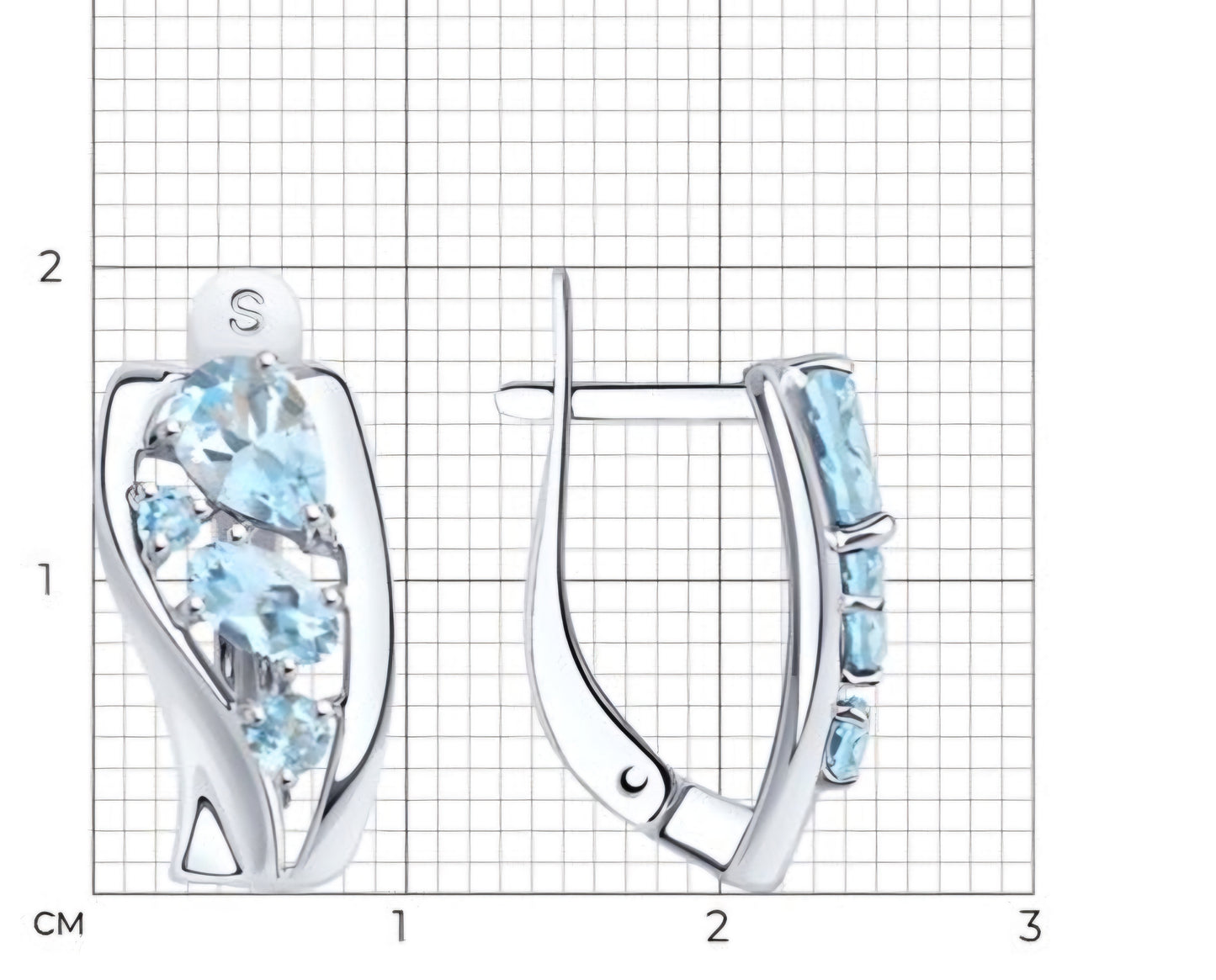Silber Ohrringe mit Sky Blue Topas Art. Nr. 92021807