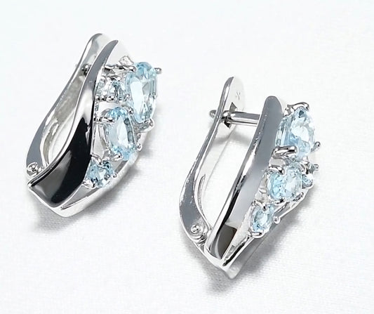 Silber Ohrringe mit Sky Blue Topas Art. Nr. 92021807