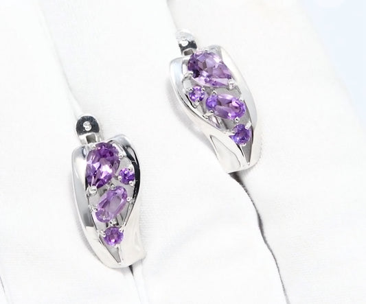 Silber Ohrringe mit Amethyst Art. Nr. 92021809