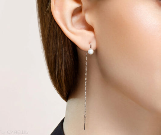 Silber Ohrringe mit synt. Perle Art. Nr. 94022720