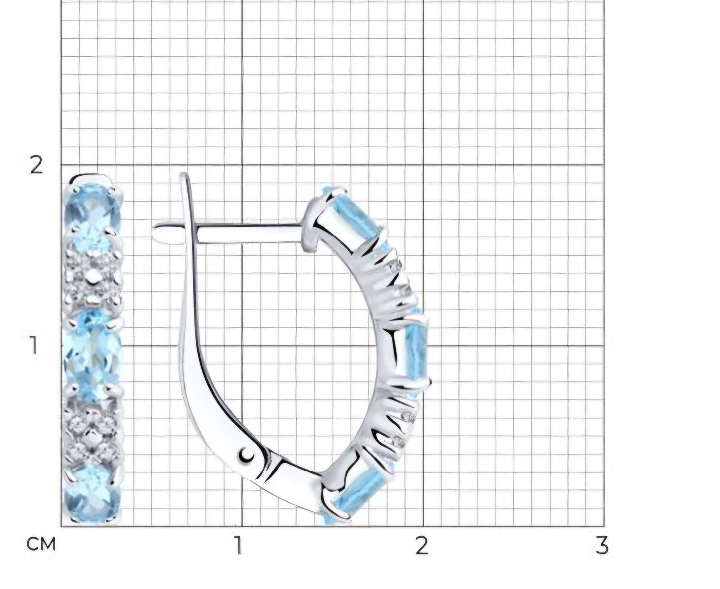 Silber Ohrringe mit Sky Blue Topas und Zirkonia Art. Nr. 92021430