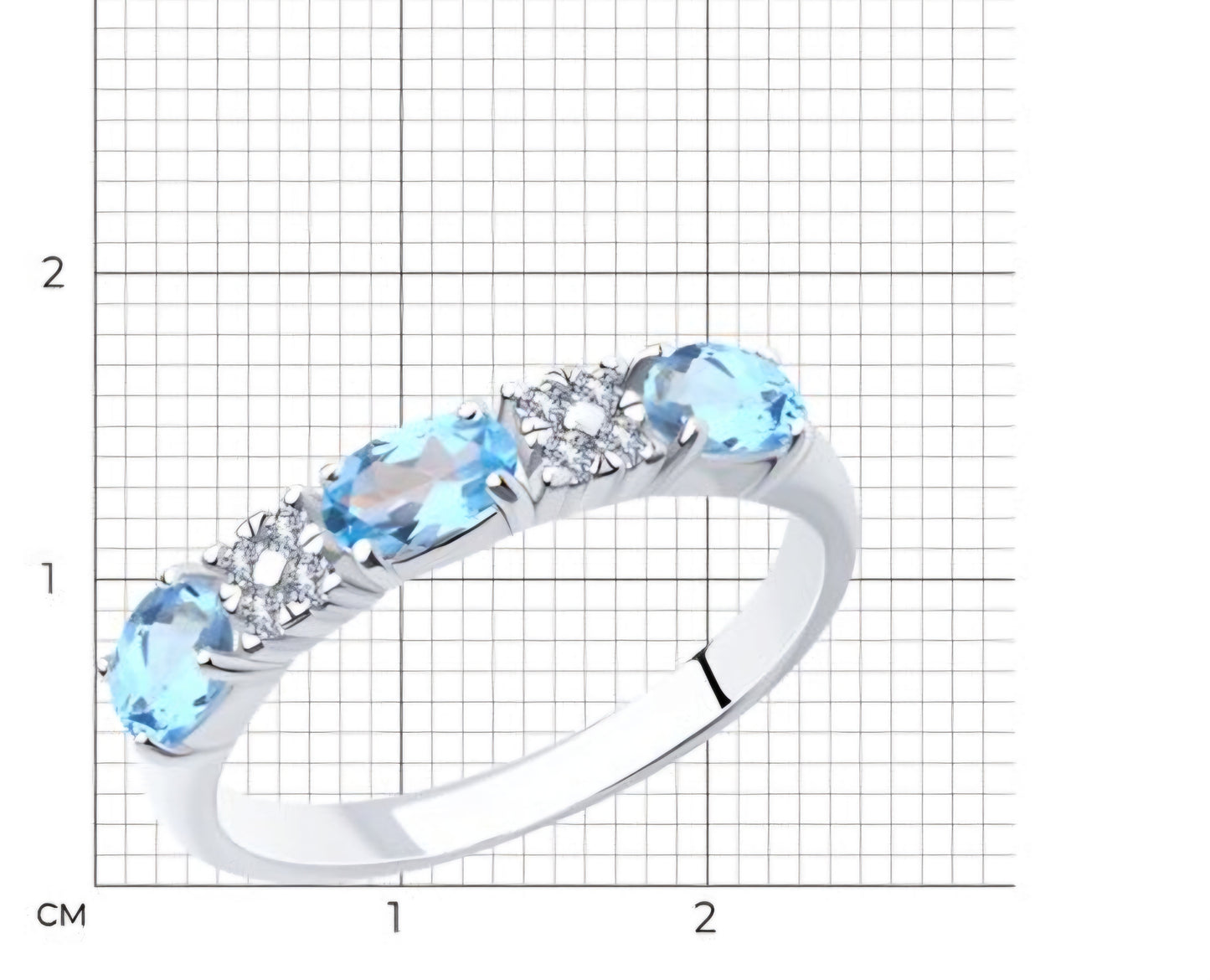 Silber Ring mit Sky Blue Topas und Zirkonia Art. Nr. 92011280