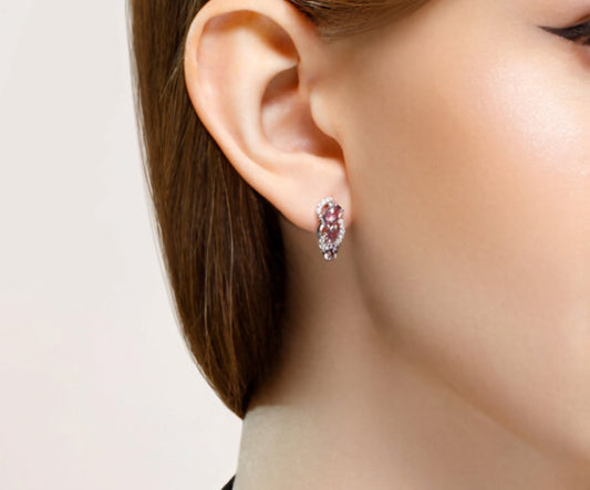 Silber Ohrringe mit Amethyst und Zirkonia Art. Nr. 92021142