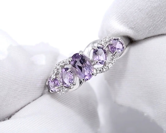 Silber Ring mit Amethyst und Zirkonia Art. Nr. 92011011