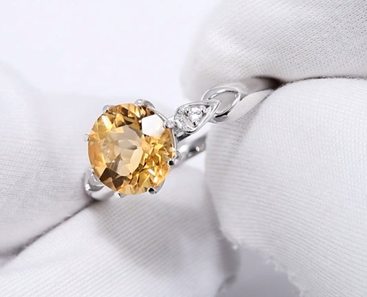 Silber Ring mit Citrin und Zirkonia Art. Nr. 92011089